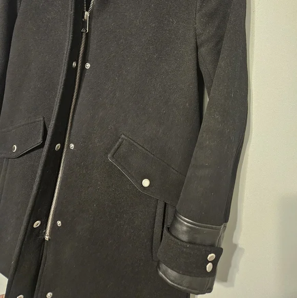 Marc New York Black Hooded Pea Coat - Picture 3 of 8